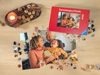 Ravensburger Fotopuzzel met 500 stukjes ontwerpen Ravensburger Fotopuzzel met een familiefoto in kerstsfeer