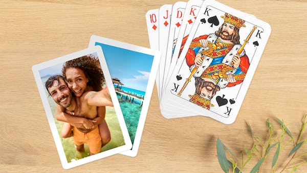 Skatkarten selbst gestalten Foto-Spielkarten Skatblatt in neutralem Ambiente