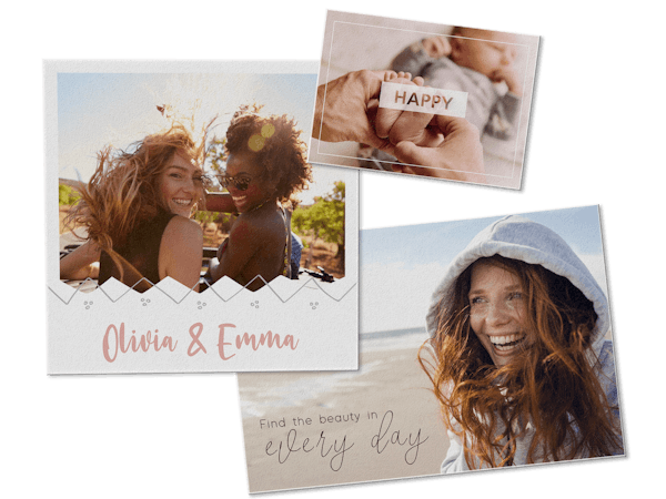 Trois impressions Fine Art avec photos d'amies et de bébé