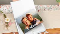 Coffret cadeau Pixum Coffret cadeau en lin gris pour Livre photo Pixum personnalisé