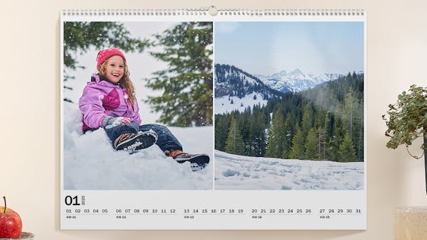 Fotokalender im A2 Format Wandkalender A2 mit Kinder- und Landschaftsfotos im Querformat