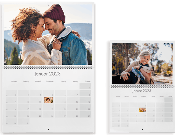 Calendrier photo Pixum double-page avec anniversaires