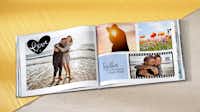 Livre photo Pixum avec fonction vidéo Livre photo Pixum en format paysage avec une fonction vidéo avec un code QR